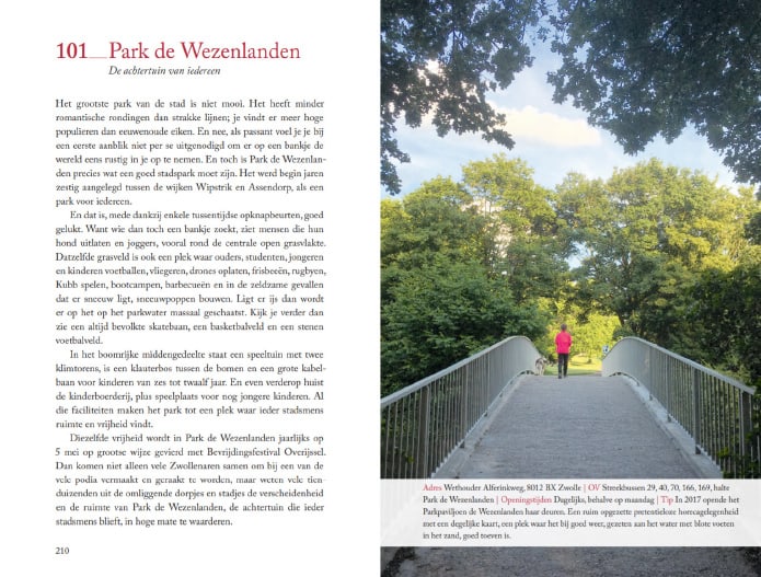 Sjoerd Litjens / Friso Schotanus / 111 plekken in Zwolle die je gezien moet hebben / Reisboek / Uitgeverij Tooth / Park de Wezenlanden / 2020